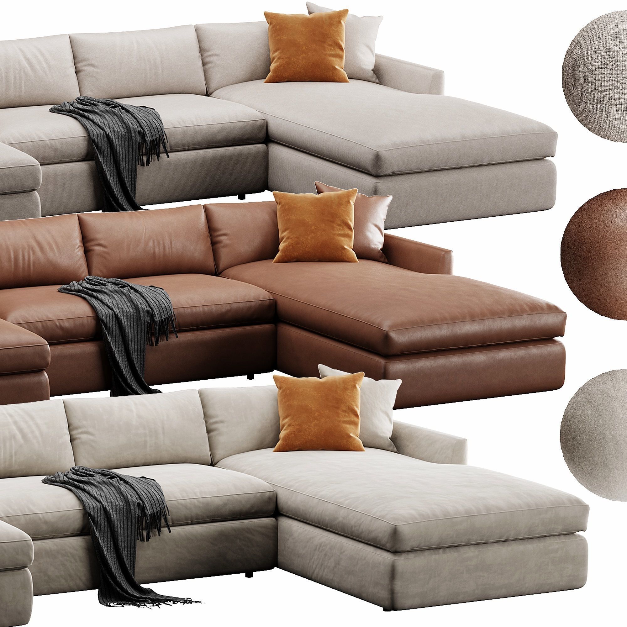 Crate and Barrel Lounge sofa 3D model_16