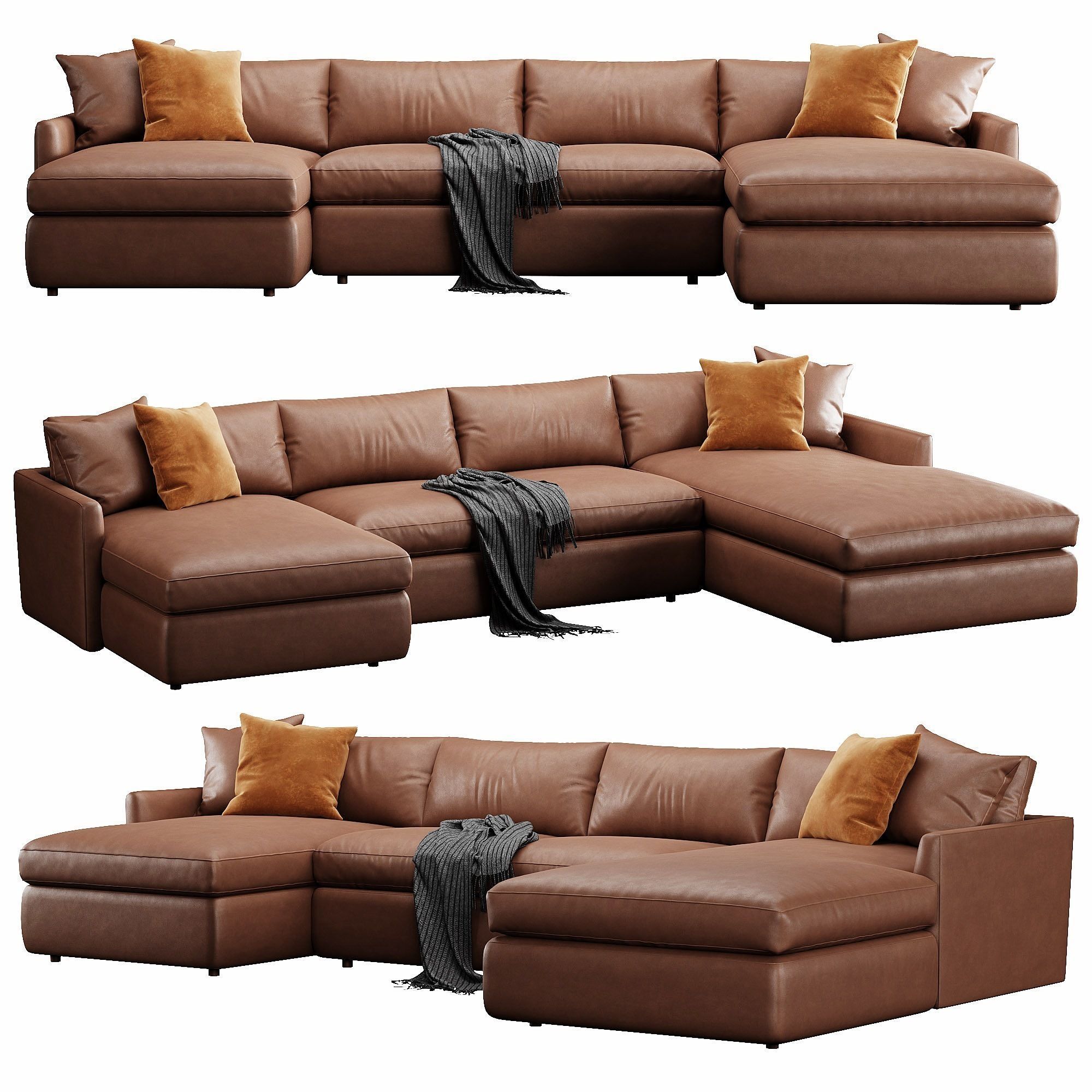 Crate and Barrel Lounge sofa 3D model_2