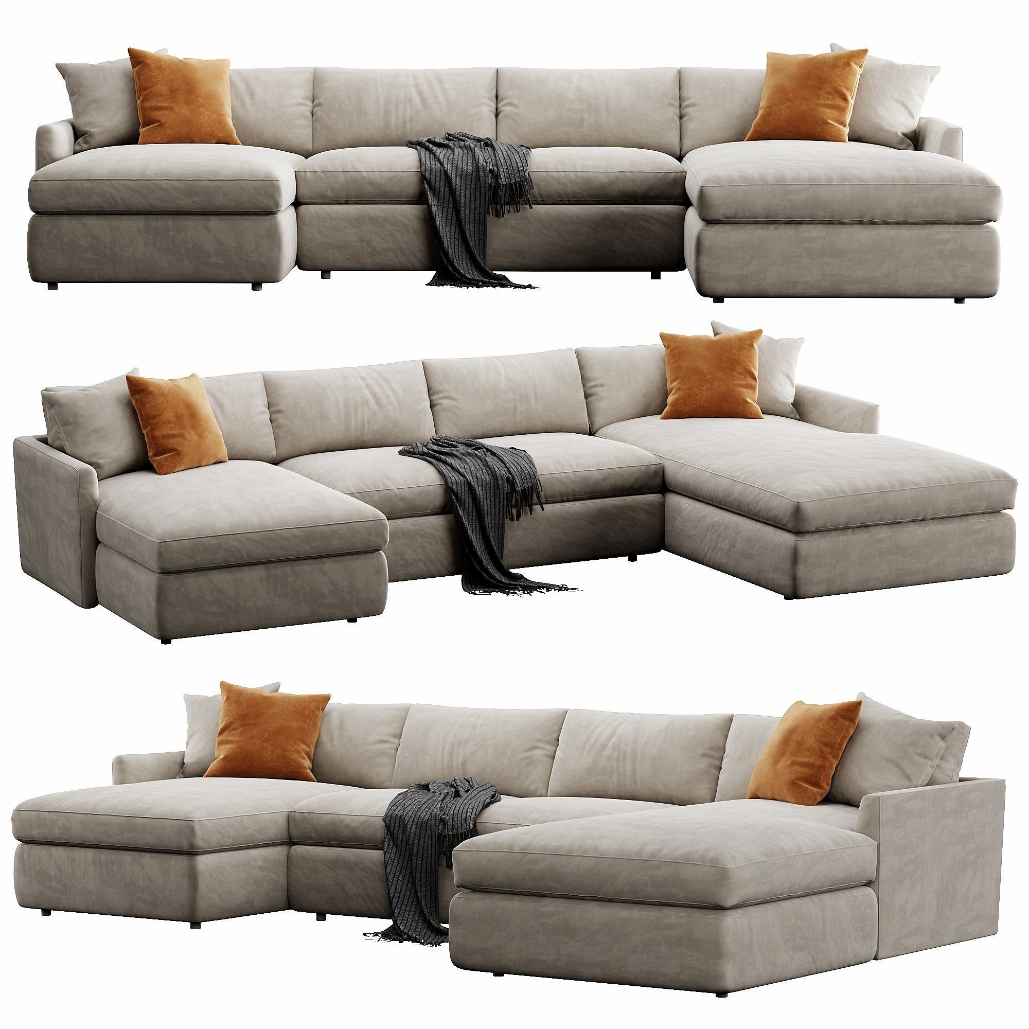 Crate and Barrel Lounge sofa 3D model_1