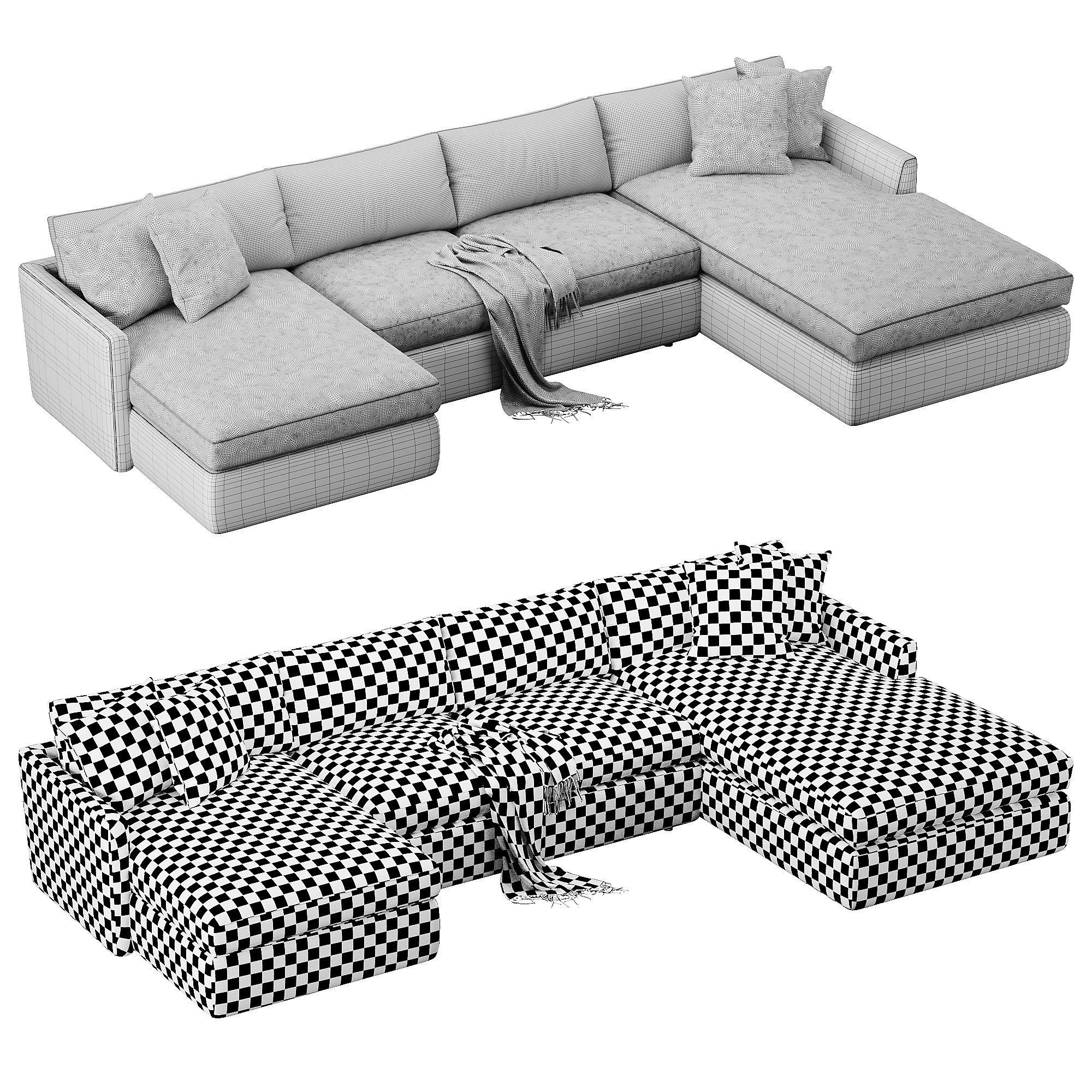 Crate and Barrel Lounge sofa 3D model_17