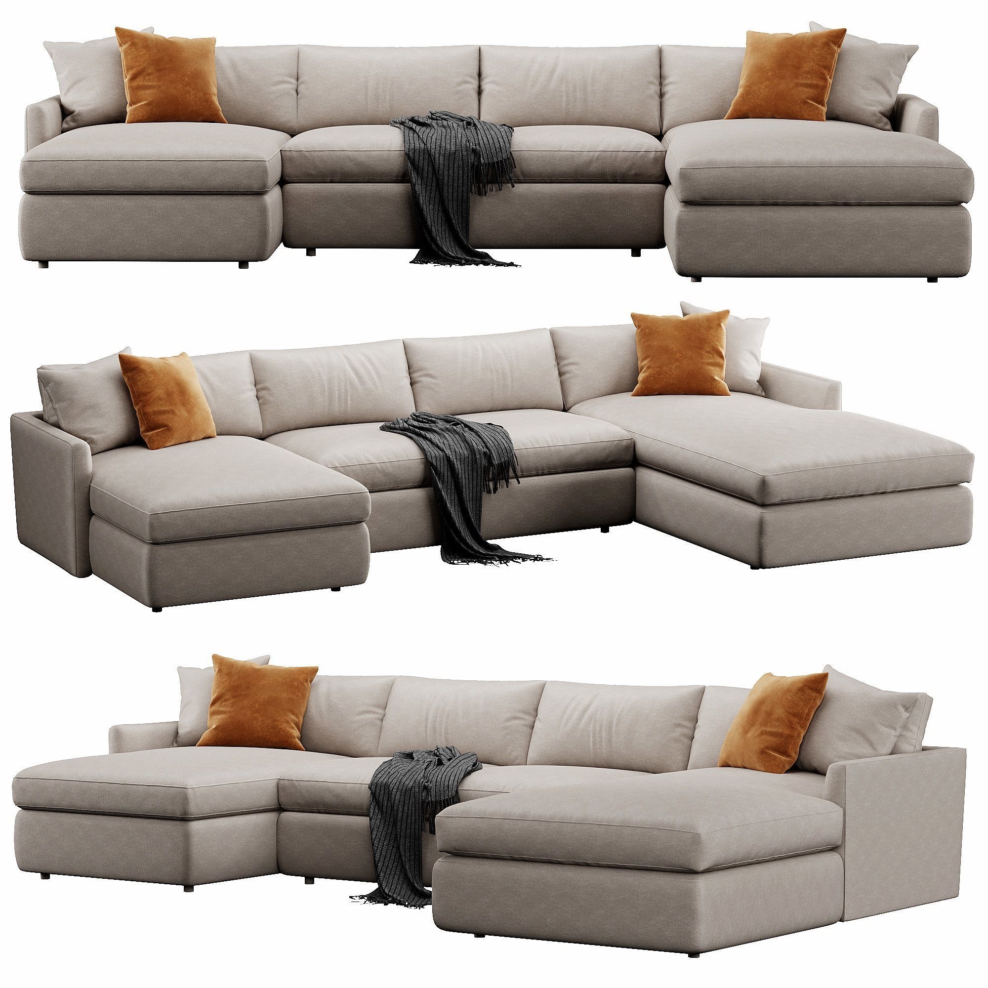 Crate and Barrel Lounge sofa 3D model_3