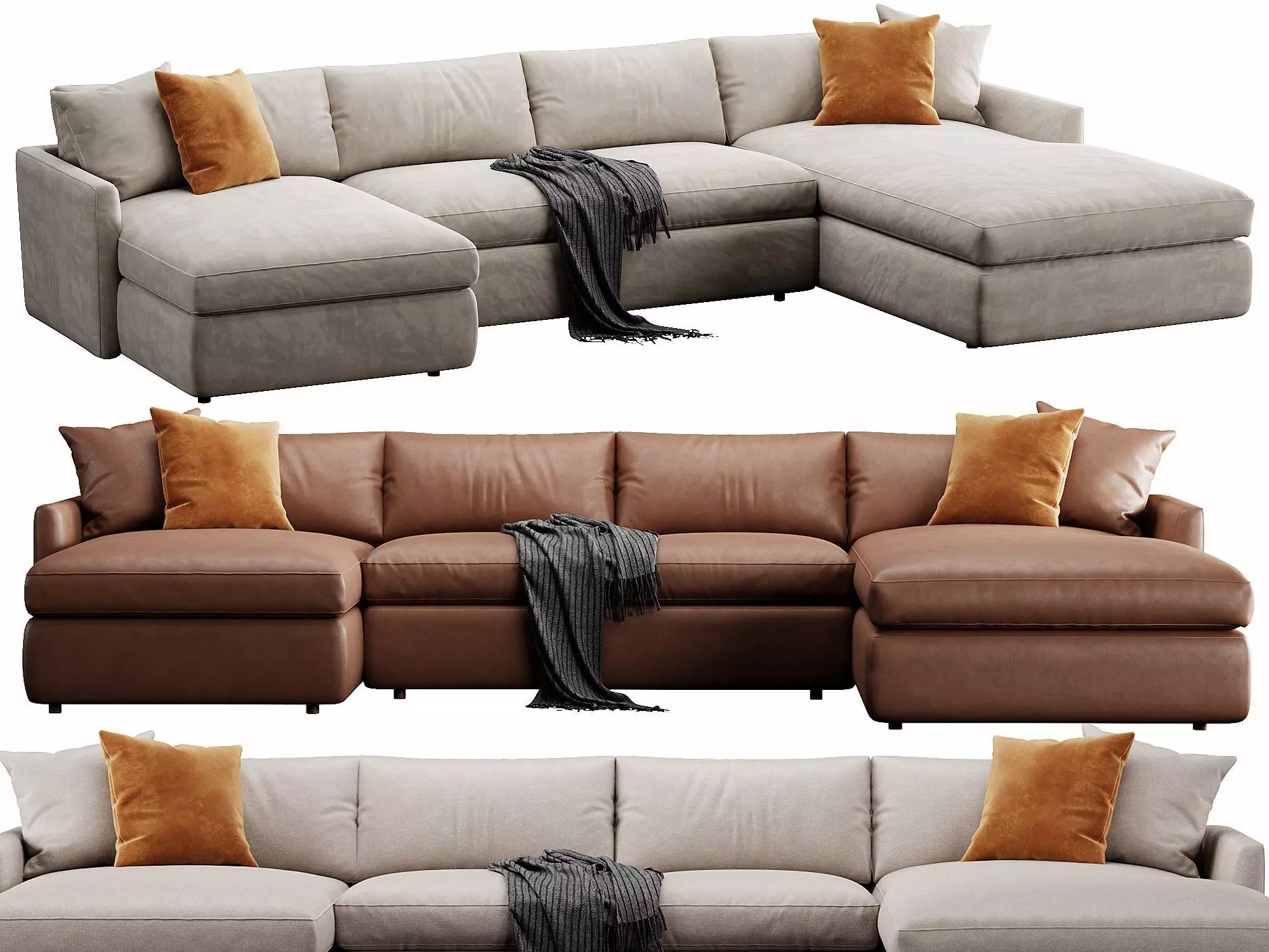 Crate and Barrel Lounge sofa 3D model_0