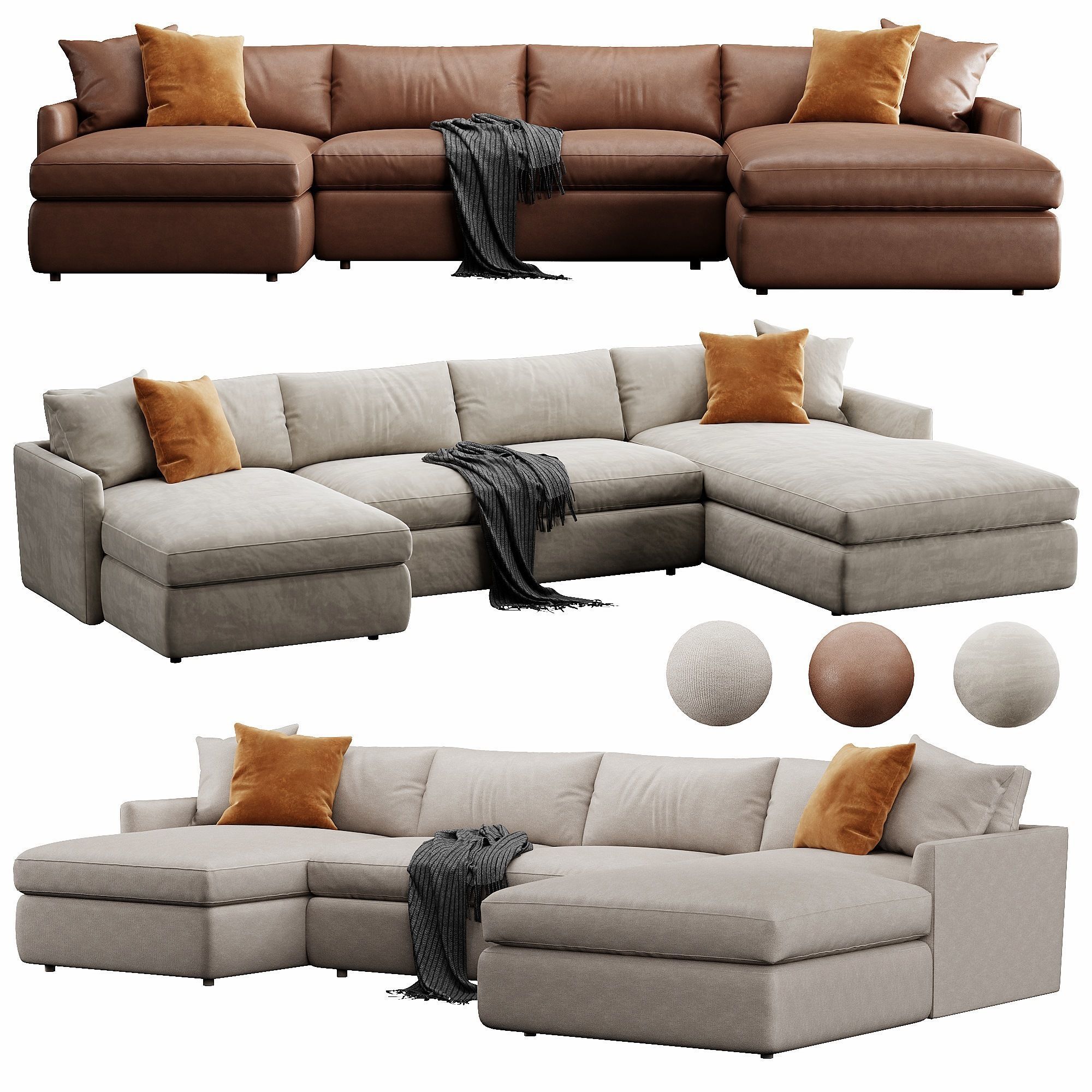 Crate and Barrel Lounge sofa 3D model_18