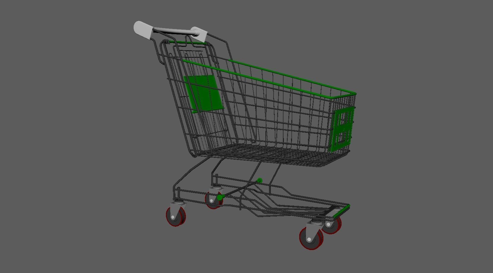 Shopping Cart - Shopping Trolley Free low-poly 3D model_2