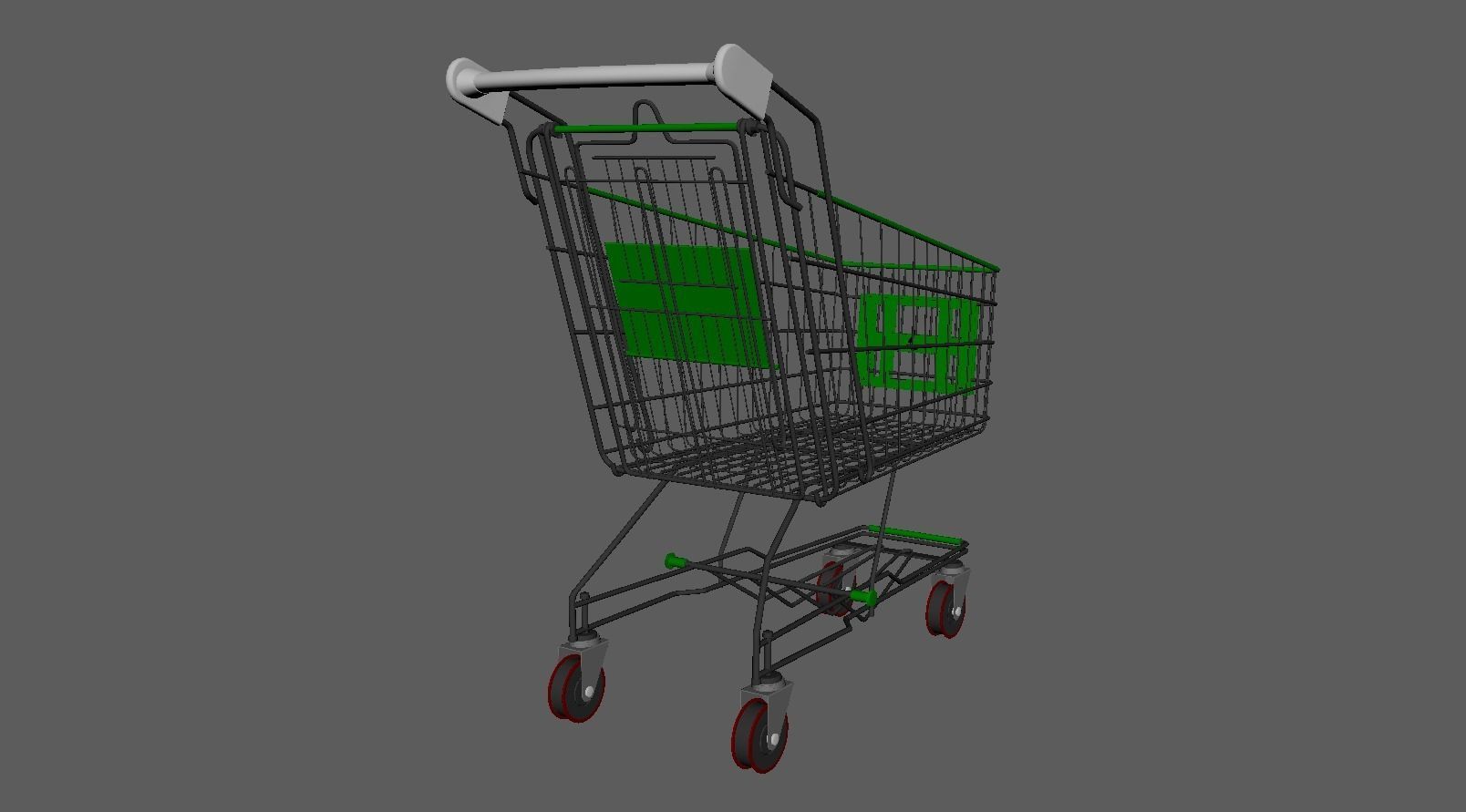 Shopping Cart - Shopping Trolley Free low-poly 3D model_3