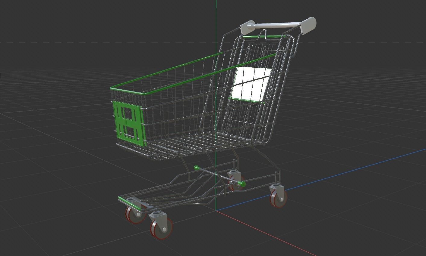 Shopping Cart - Shopping Trolley Free low-poly 3D model_7