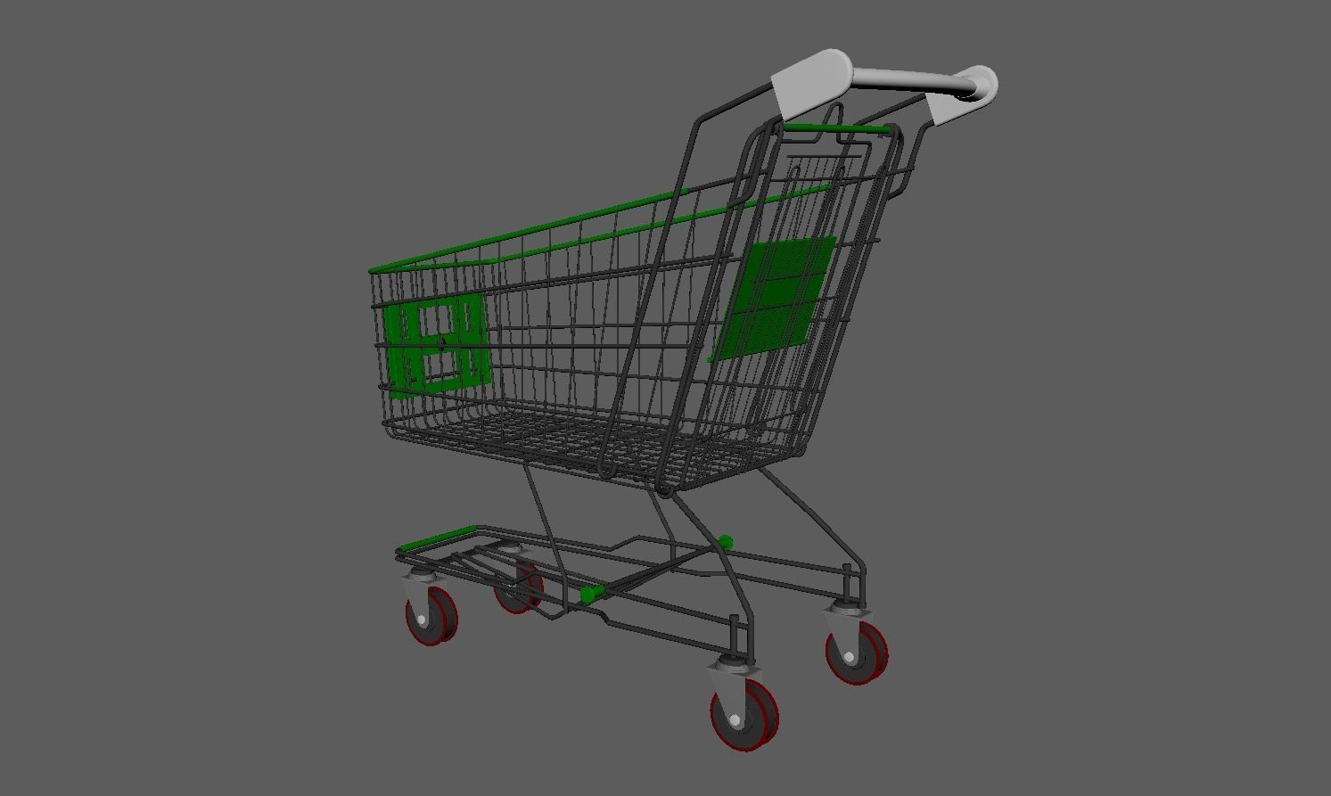 Shopping Cart - Shopping Trolley Free low-poly 3D model_4