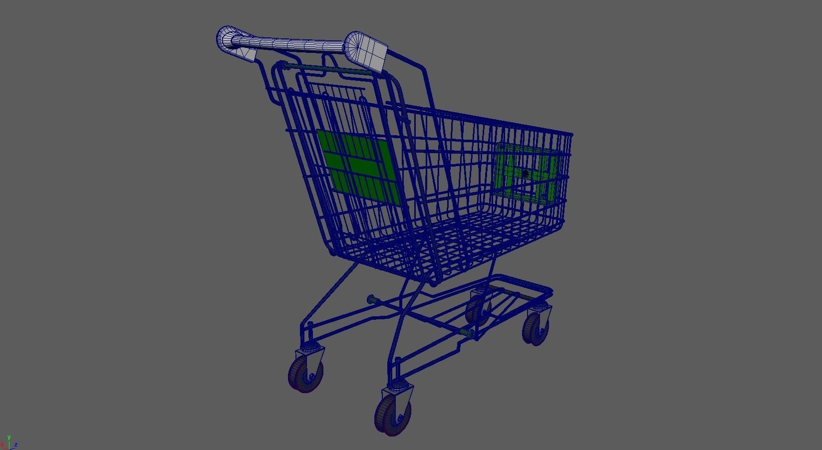 Shopping Cart - Shopping Trolley Free low-poly 3D model_6