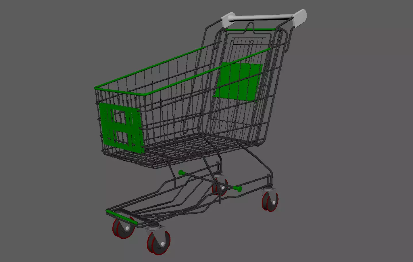Shopping Cart - Shopping Trolley Free low-poly 3D model_0