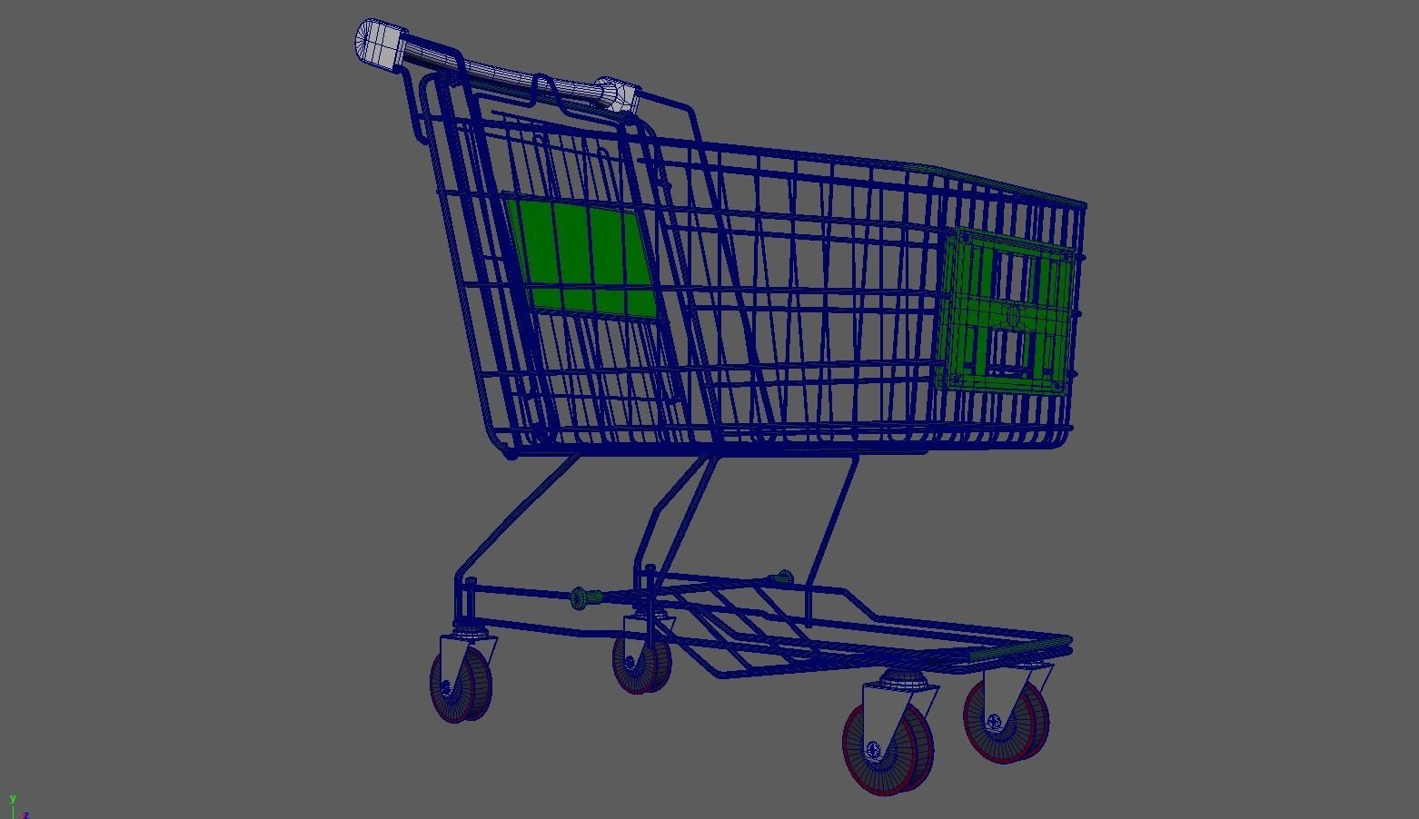 Shopping Cart - Shopping Trolley Free low-poly 3D model_5