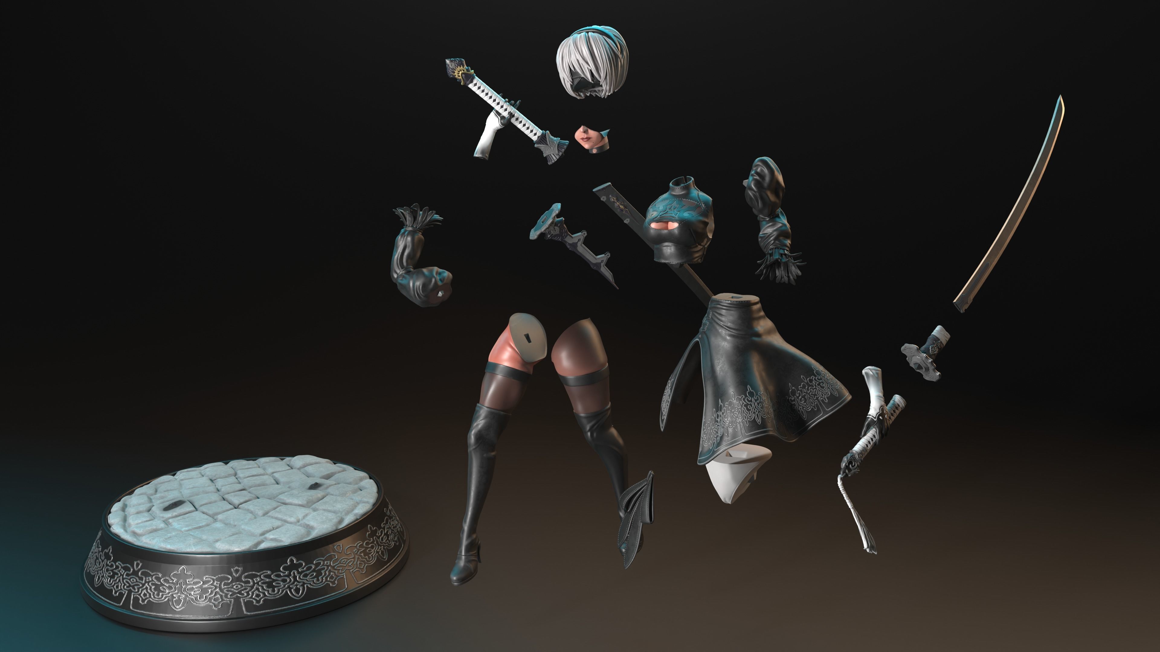 2b  Nier Automata 3D print model_12