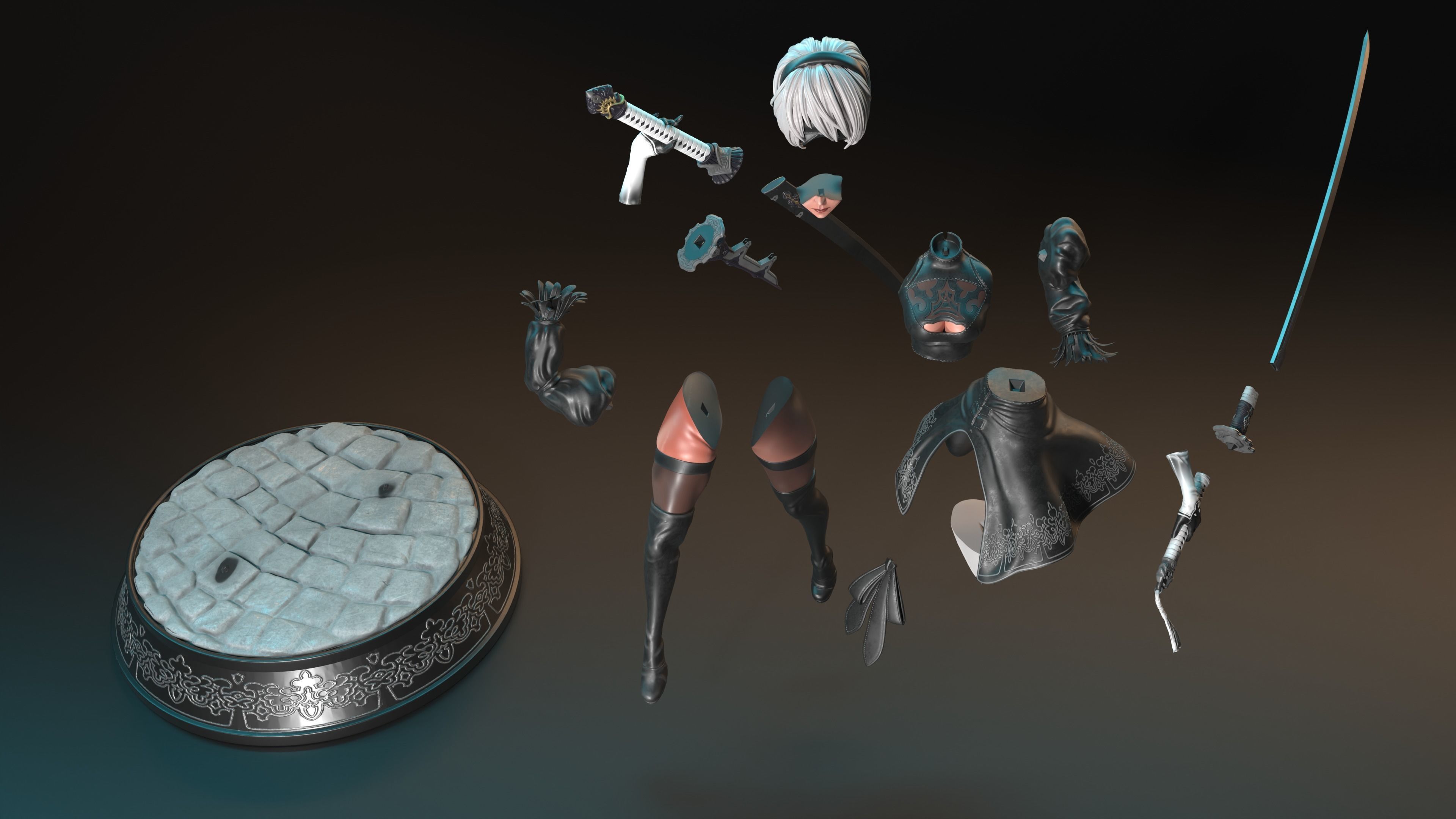 2b  Nier Automata 3D print model_13