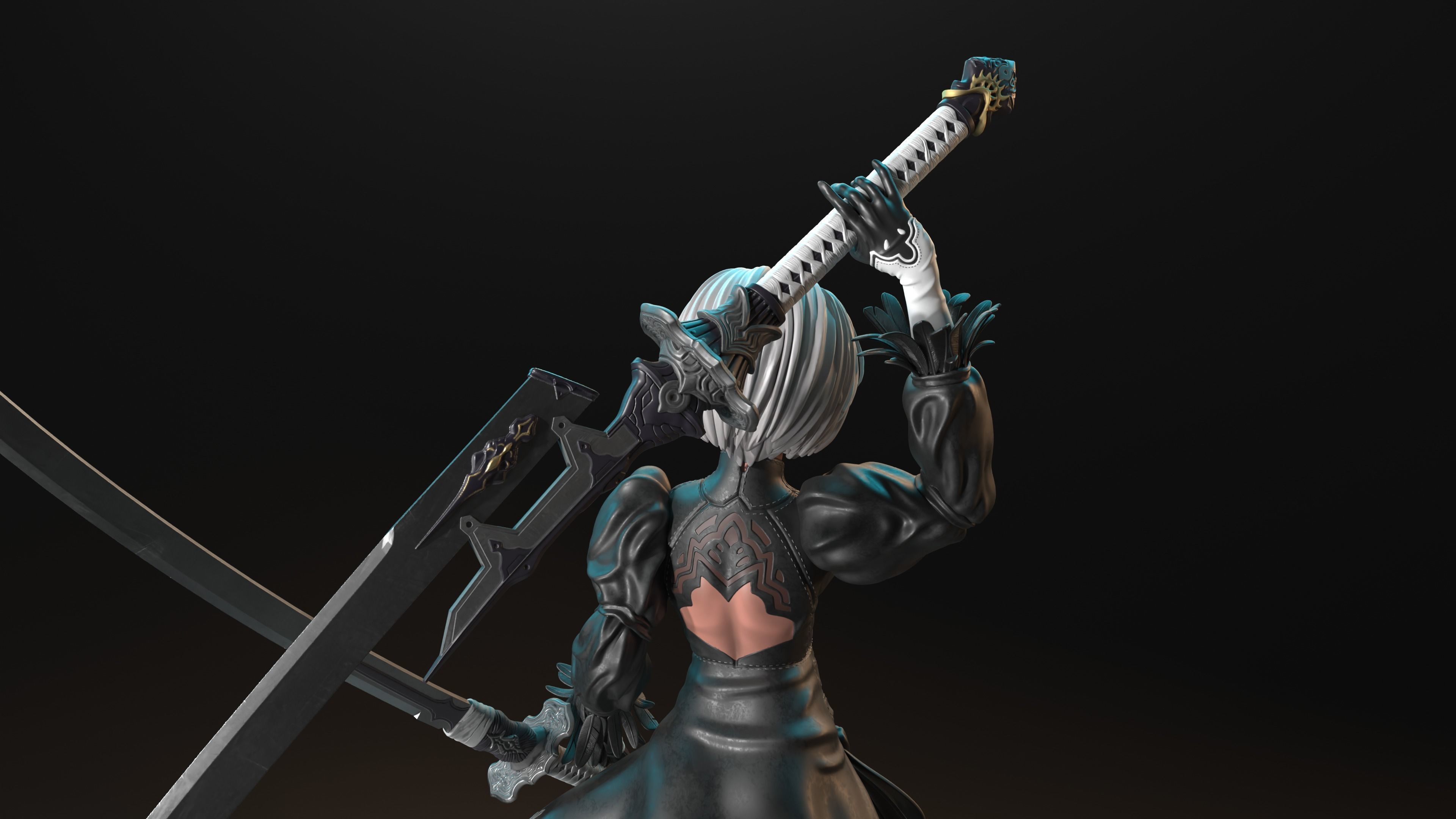 2b  Nier Automata 3D print model_7