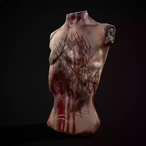 Severed Male Torso Low-poly 3D model