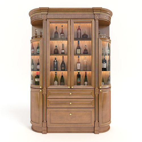 Classic Liquor Display Cabinet 4 3D model