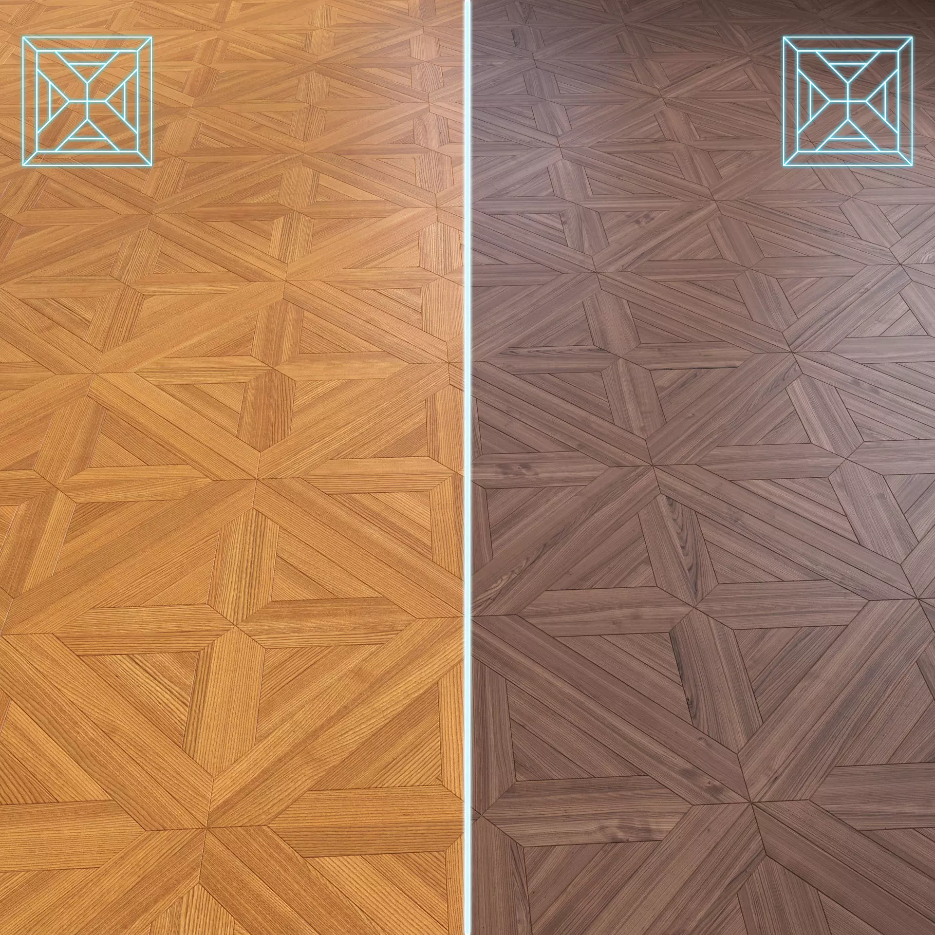 Parquet - Laminate - Wooden floor 2 in 1 Low-poly 3D model_0