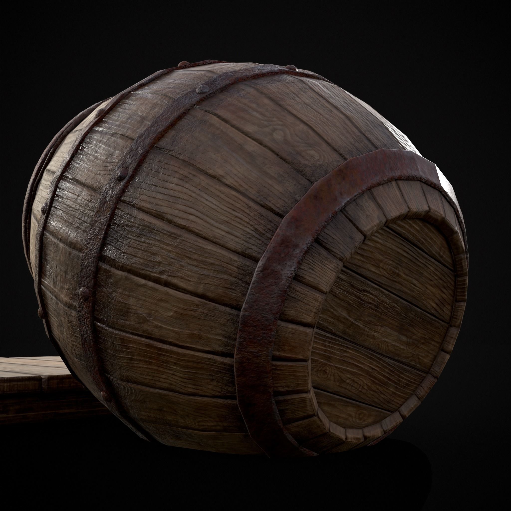 Gorda Wine Barrel Low-poly 3D model_13