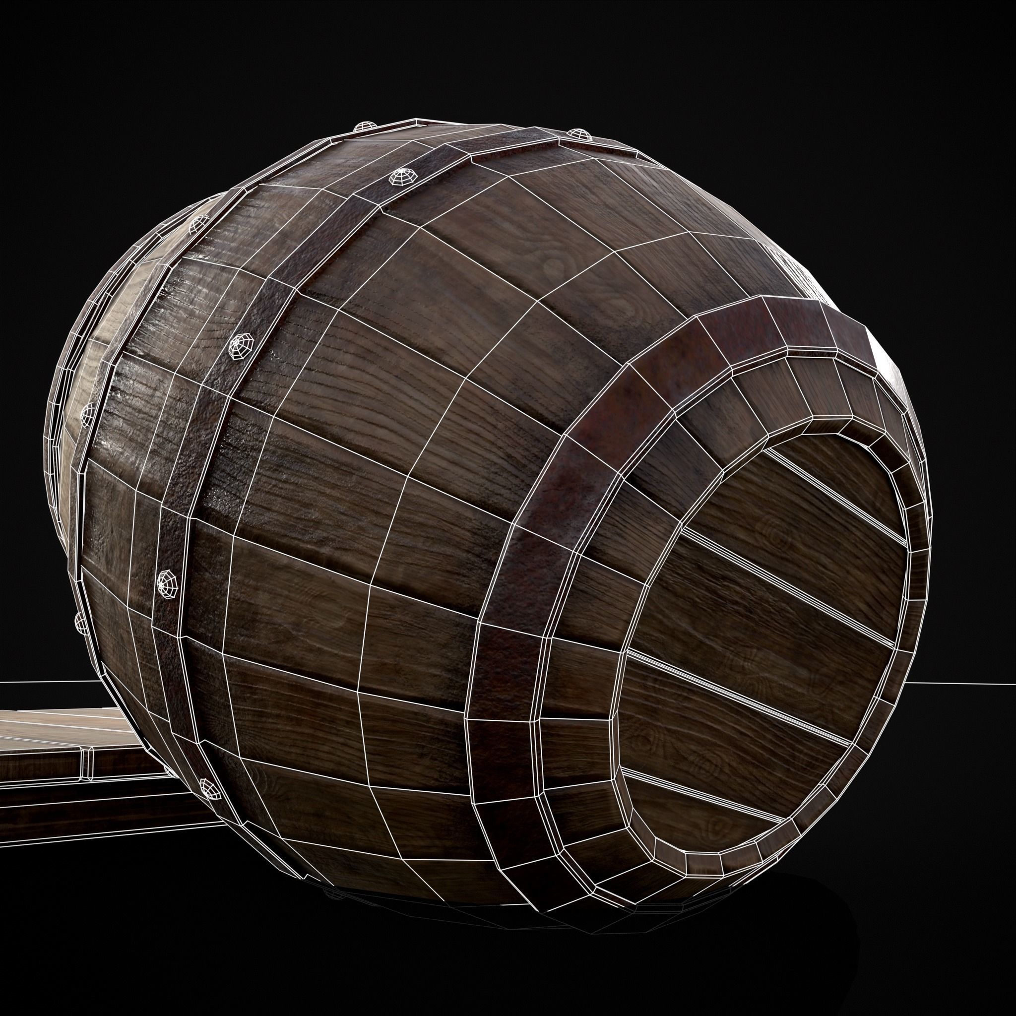 Gorda Wine Barrel Low-poly 3D model_14