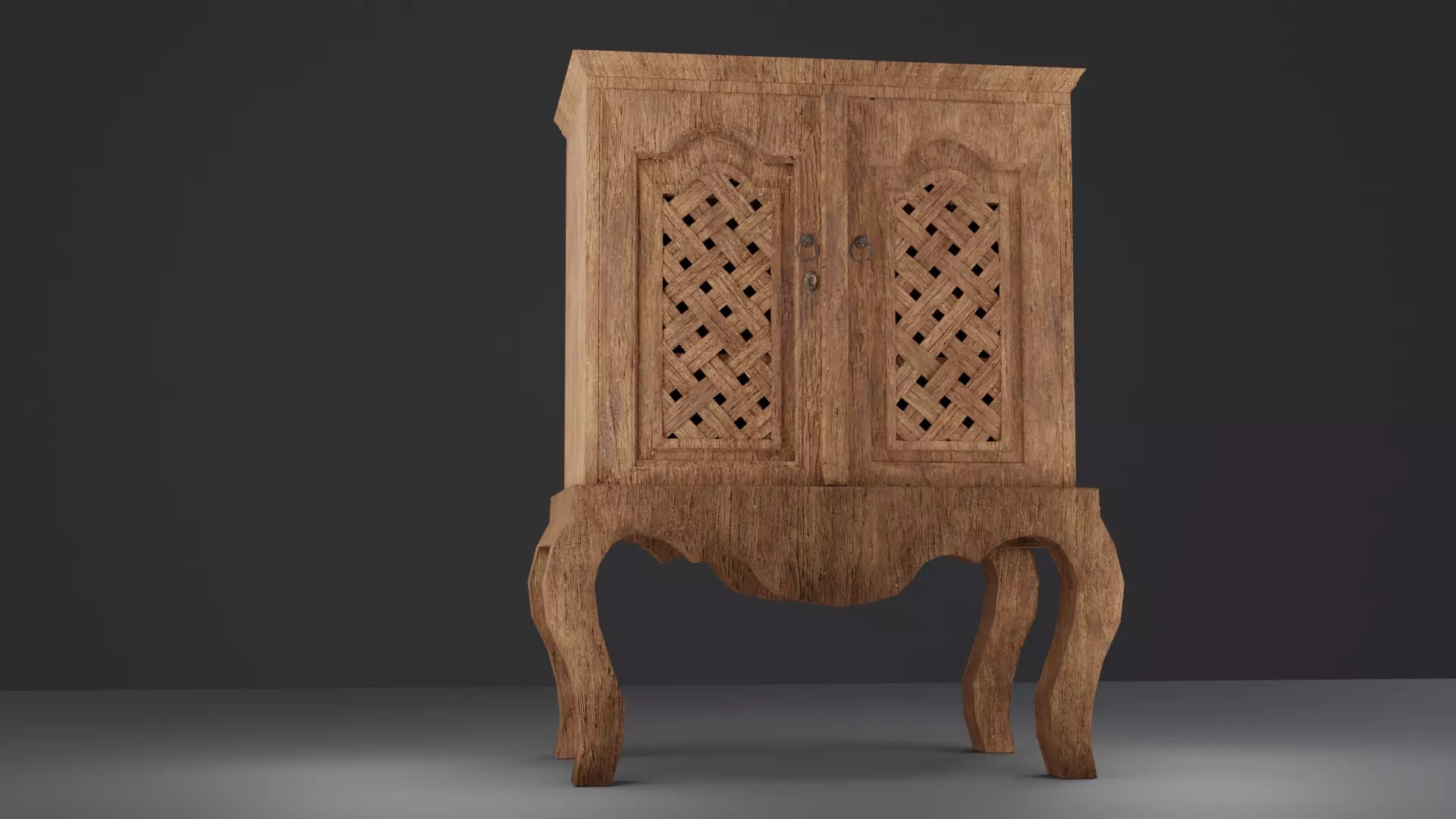 Dresser Cabinet Low-poly 3D model_0
