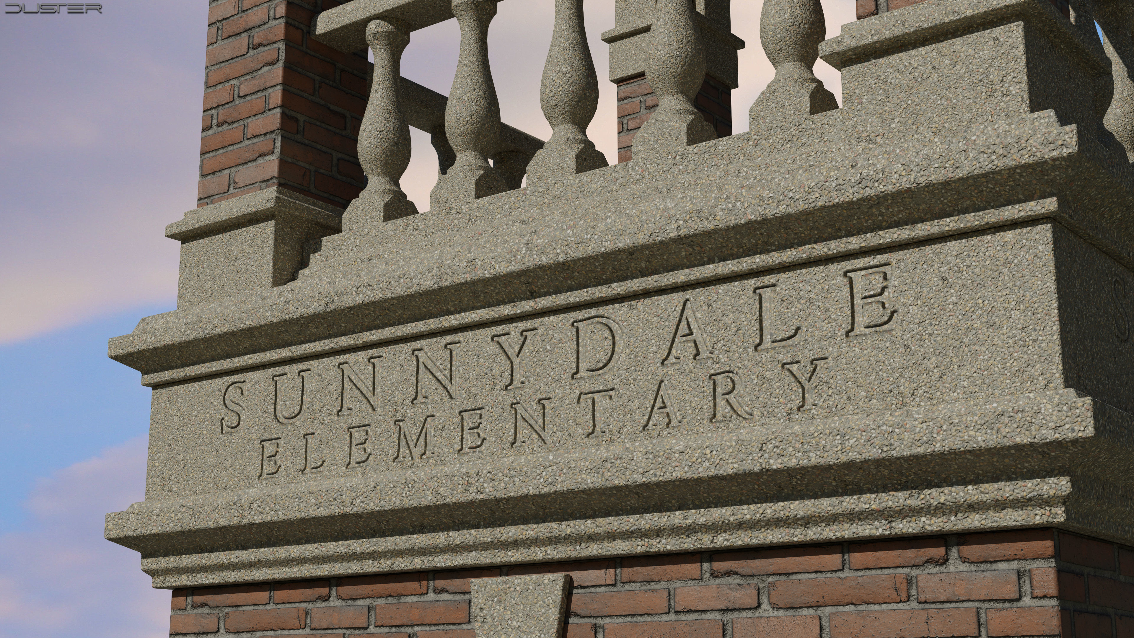 Bell-Clock Tower Low-poly 3D model_4