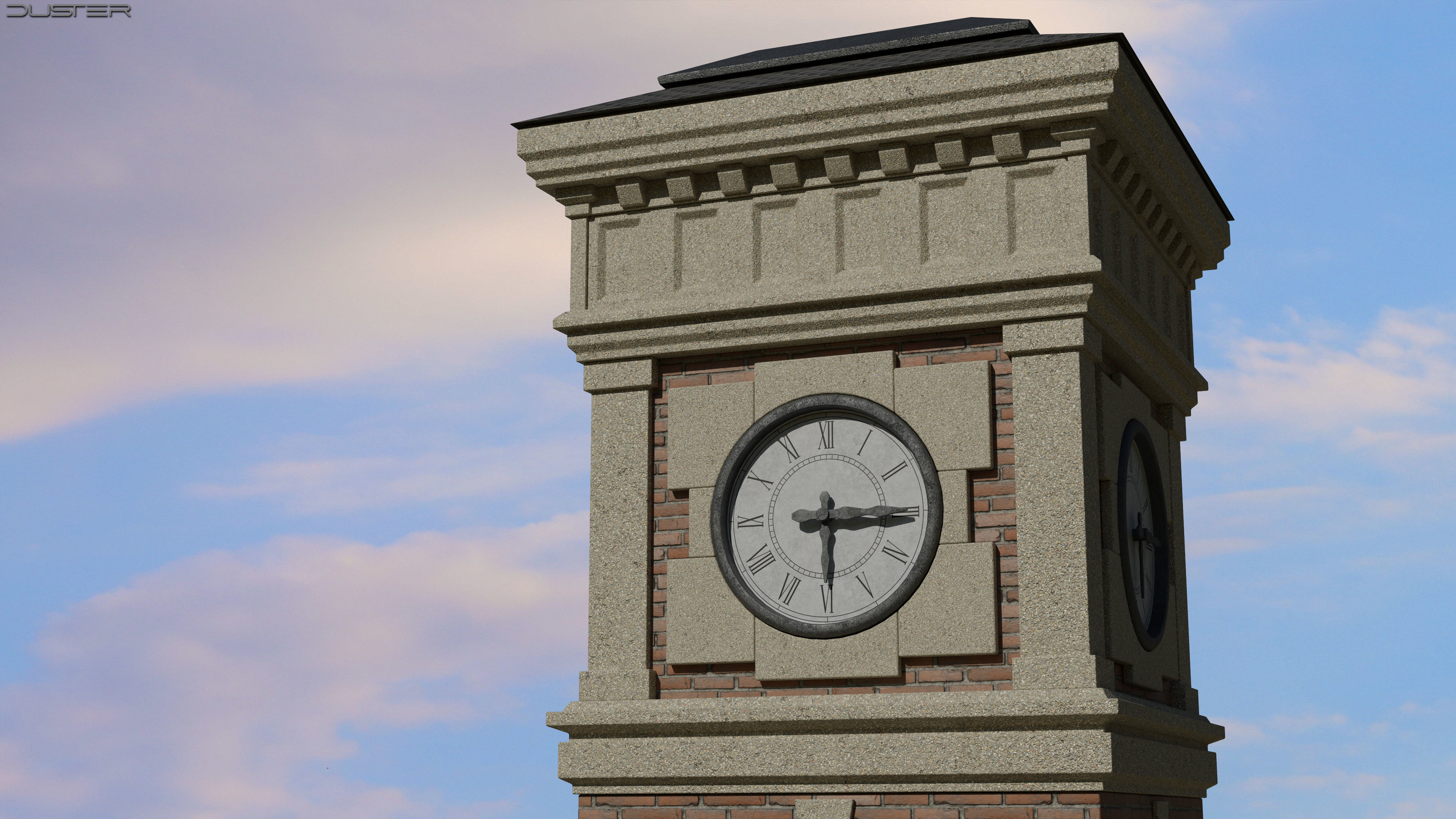 Bell-Clock Tower Low-poly 3D model_2