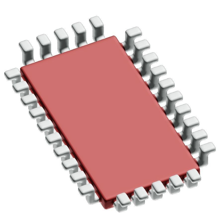Cartoon Microchip 3D model_2