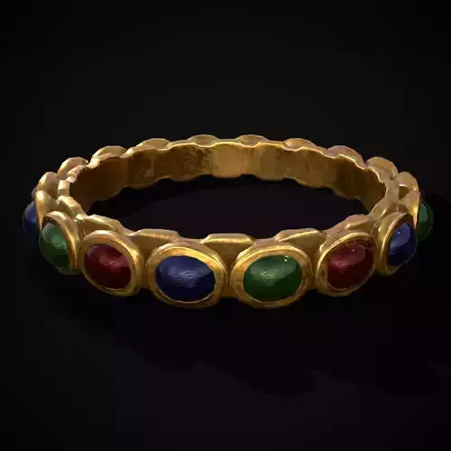 Gold Jeweled Bracelet  Low-poly 3D model