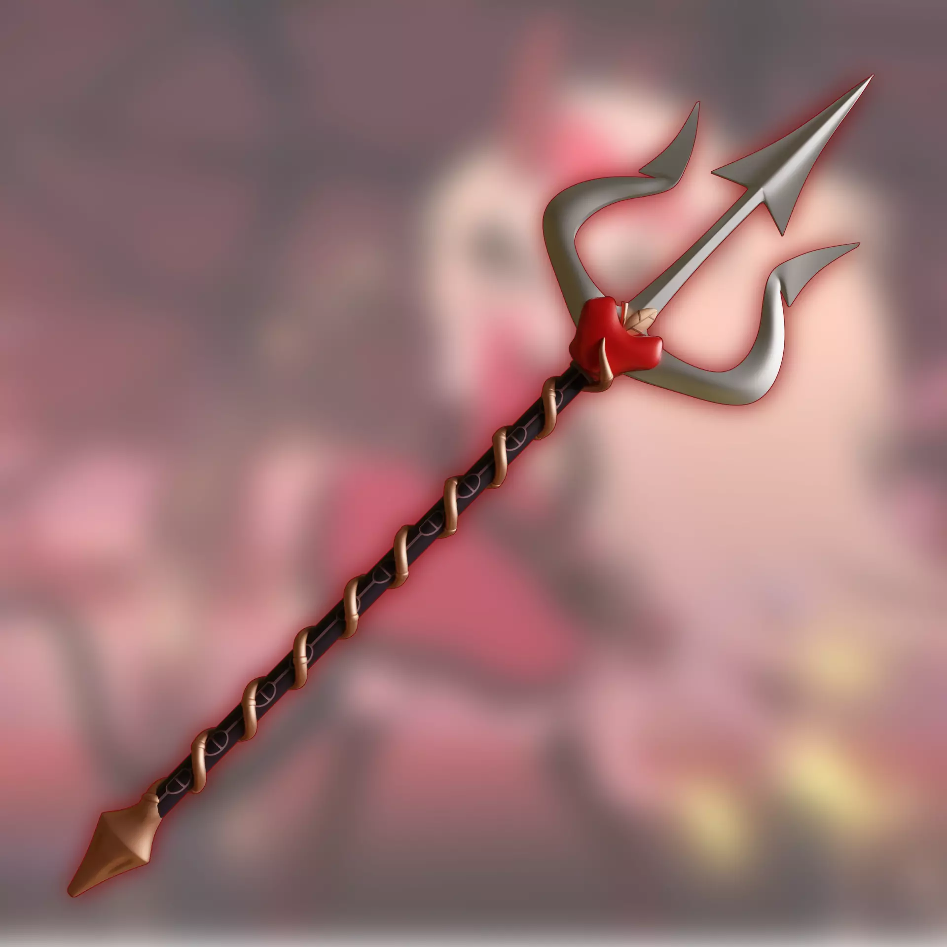 CHARLIE MORNINGSTAR TRIDENT STAFF hazbin hotel 3D print model_0