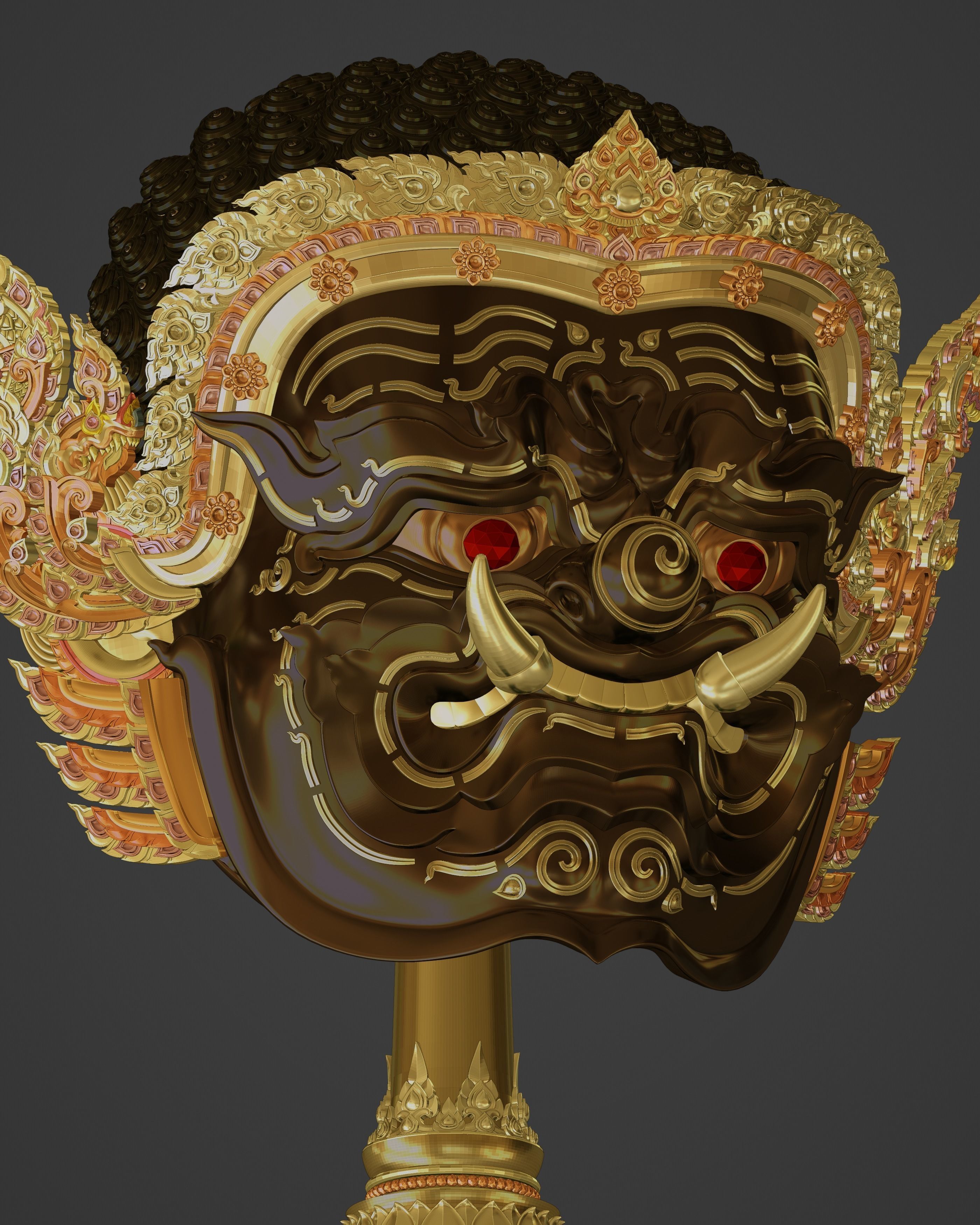 Phra Pirap Thai Khon Mask 3D print model_3