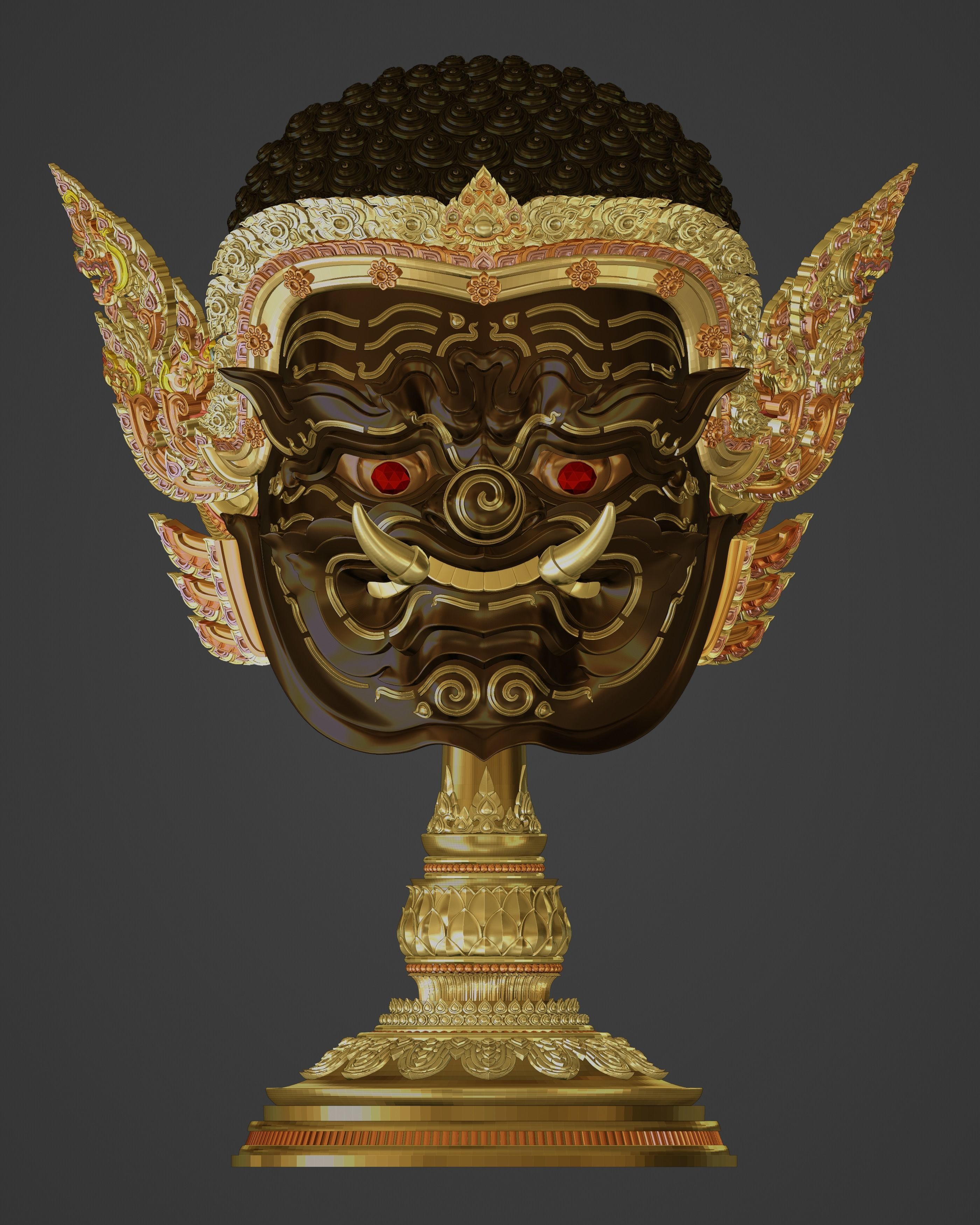 Phra Pirap Thai Khon Mask 3D print model_8