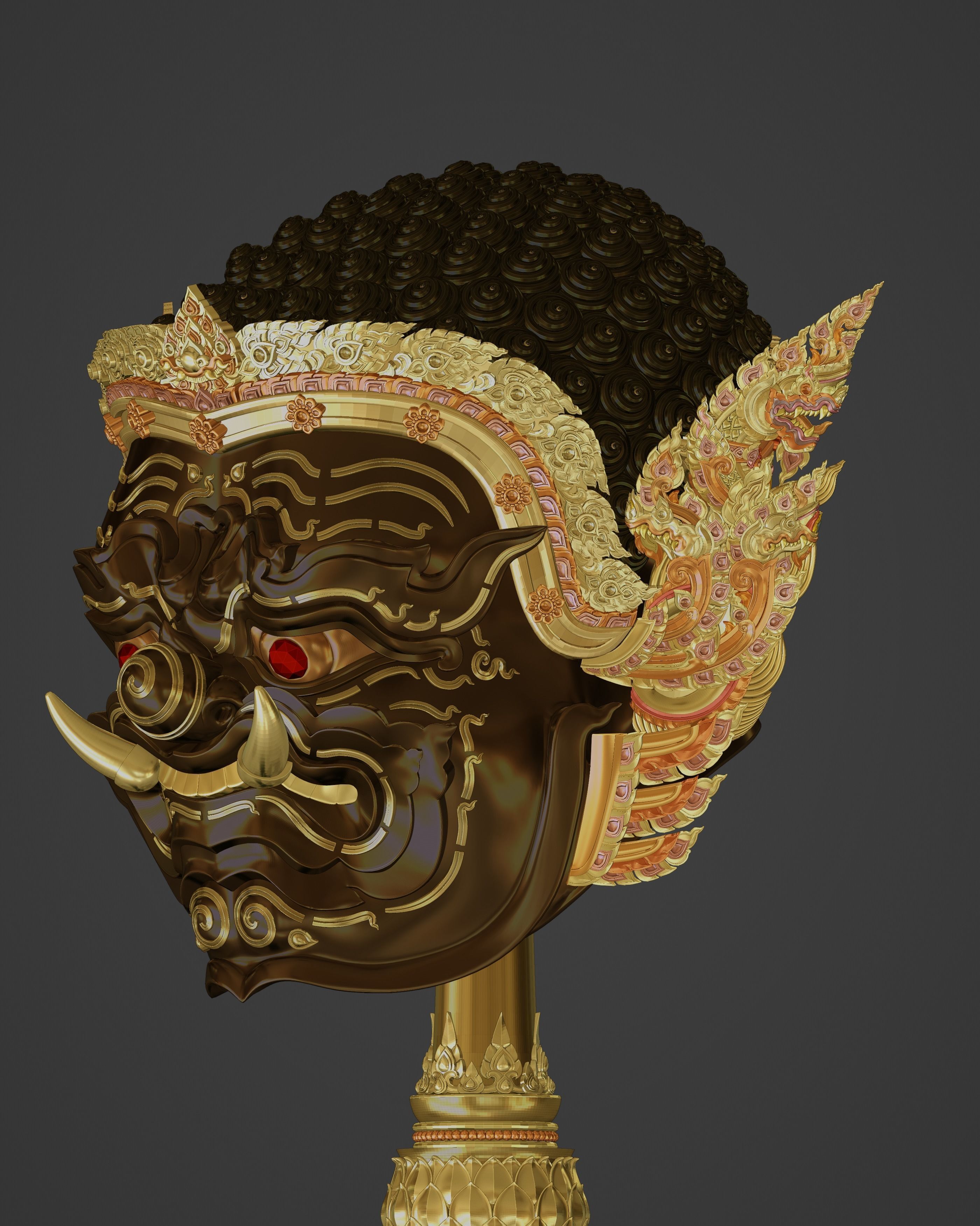 Phra Pirap Thai Khon Mask 3D print model_4