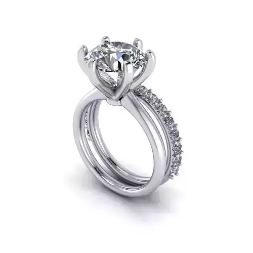 Matching Diamond Fashion Rings R52 3D print model