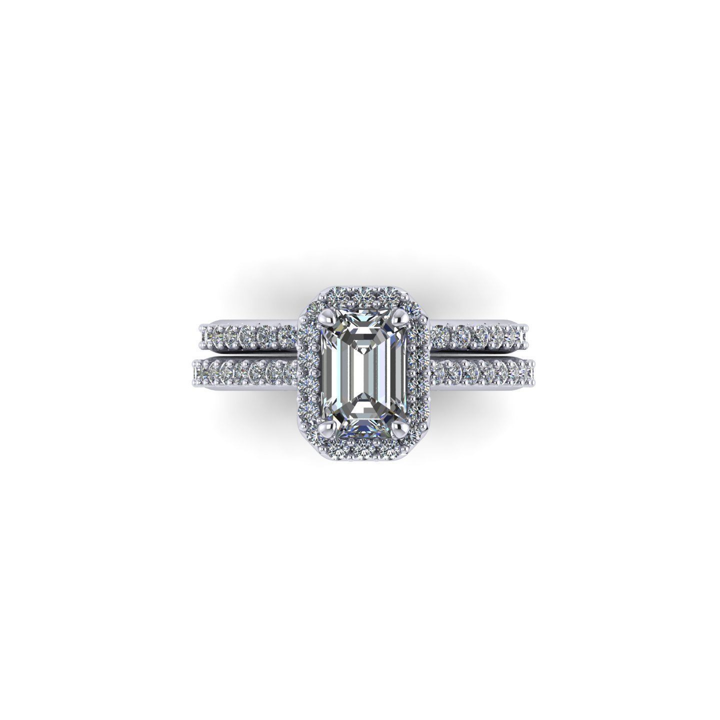 Matching Diamond Wedding Rings R160 3D print model_3