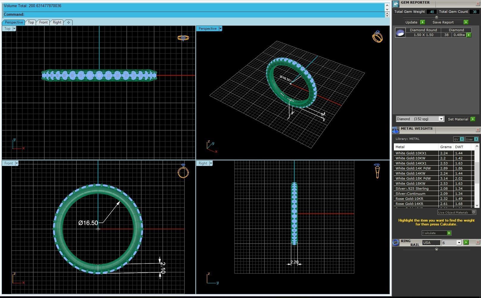 Matching Diamond Wedding Rings R160 3D print model_2