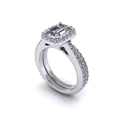 Matching Diamond Wedding Rings R160 3D print model