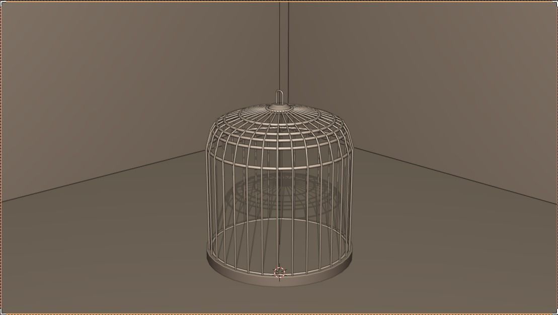 Gold Cage Free low-poly 3D model_2