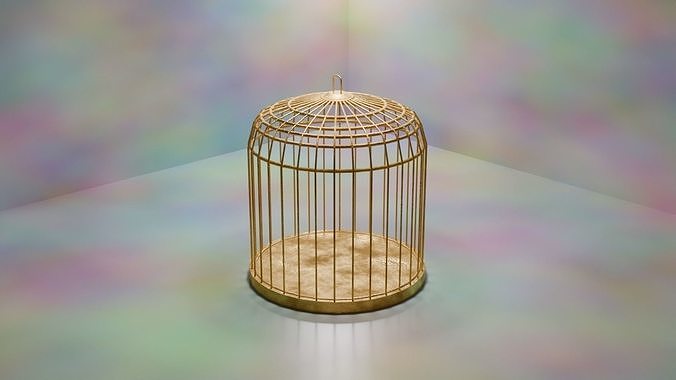 Gold Cage Free low-poly 3D model