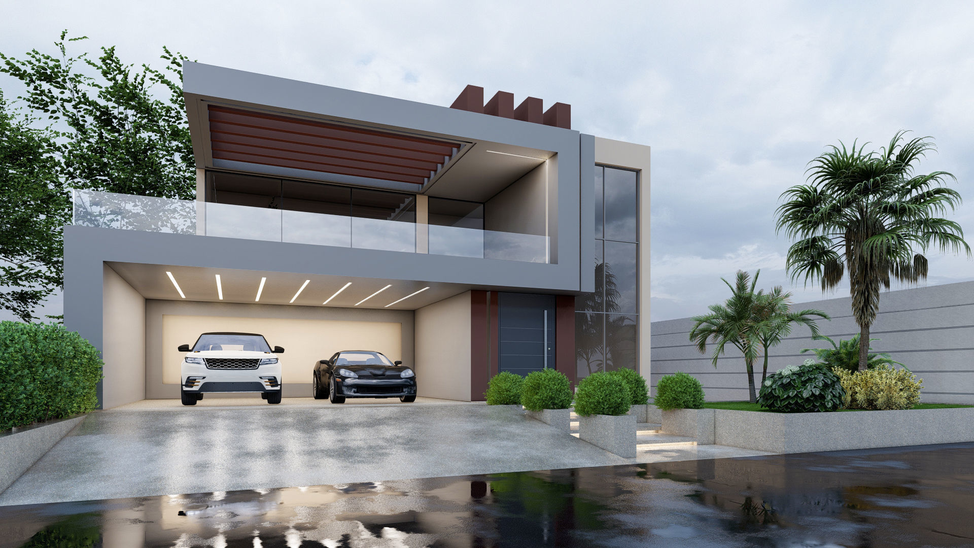 Modern Villa Modeled in SketchUp and Rendered with Lumion 3D model_4