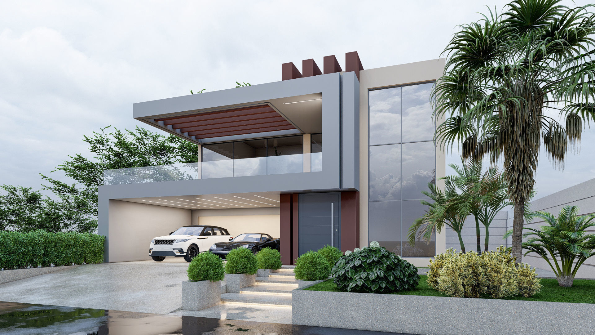 Modern Villa Modeled in SketchUp and Rendered with Lumion 3D model_3