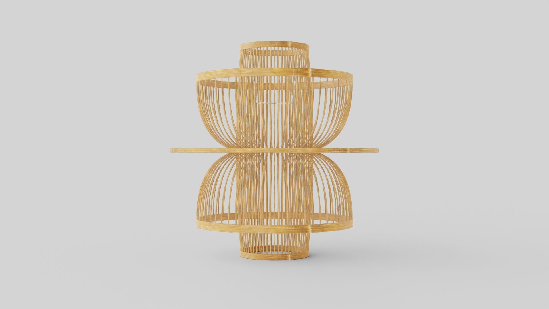 Ceiling Lamp Rattan 2 Low-poly 3D model_1