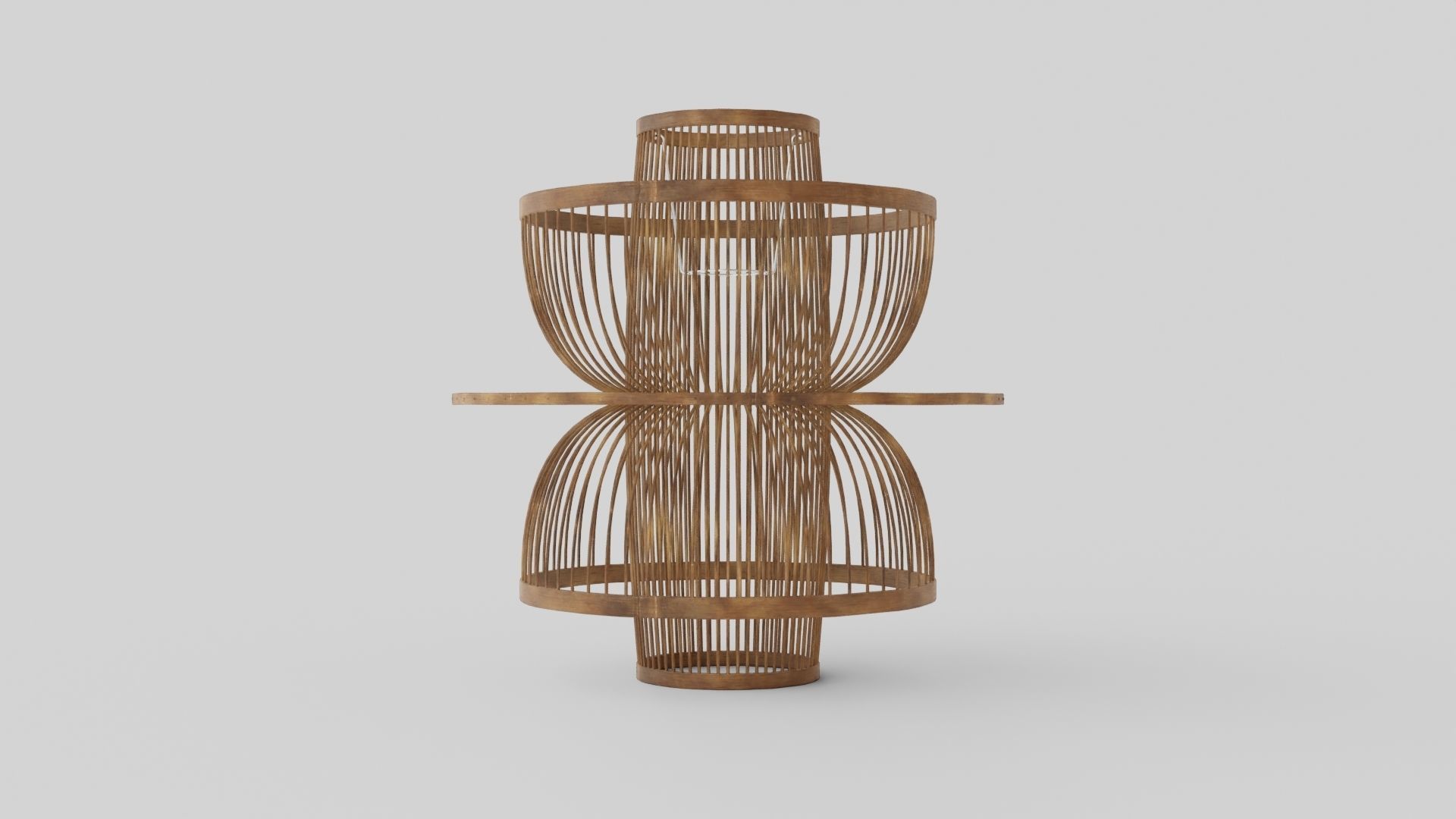 Ceiling Lamp Rattan 1 Low-poly 3D model_1