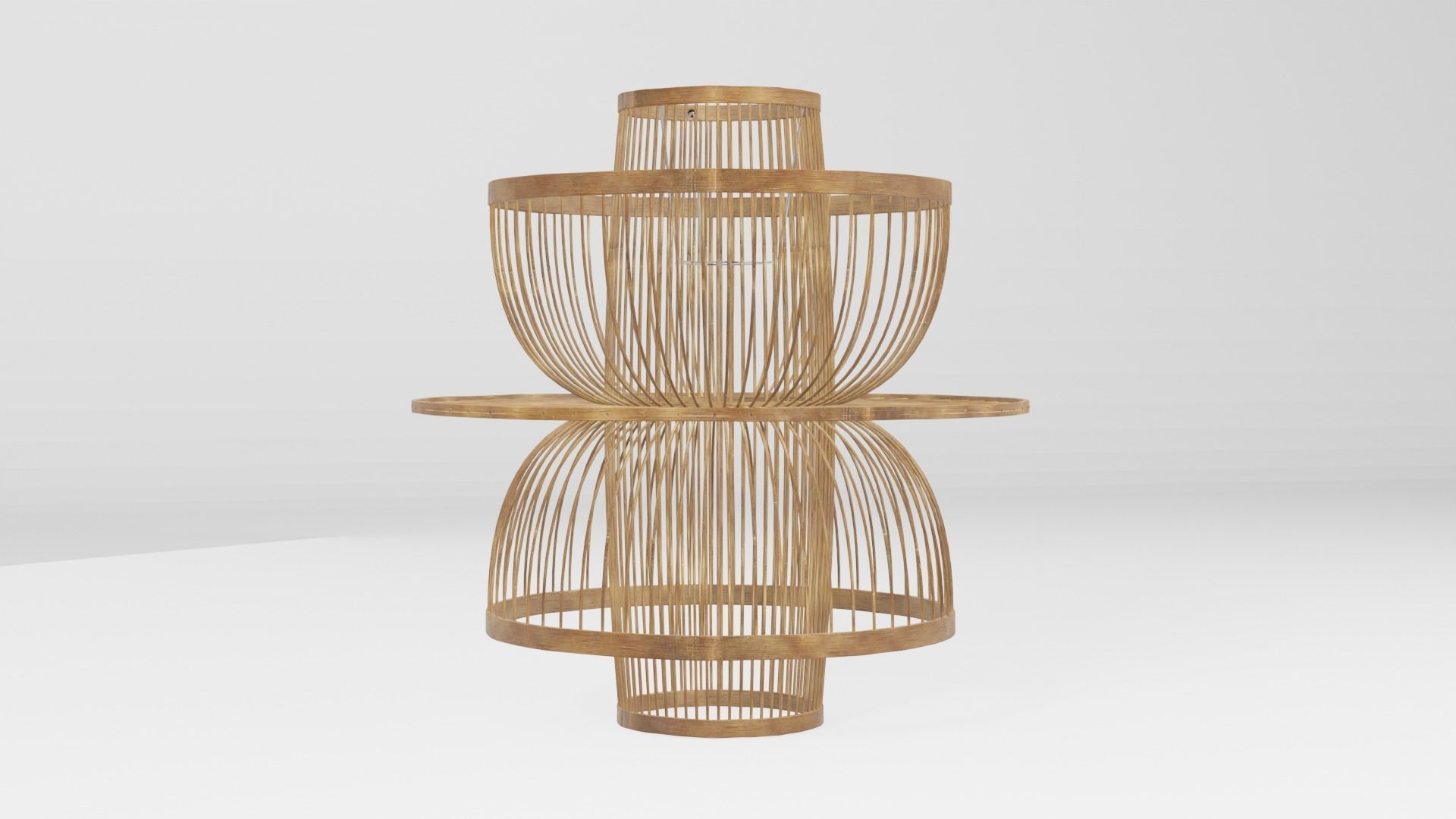 Ceiling Lamp Rattan 1 Low-poly 3D model_3