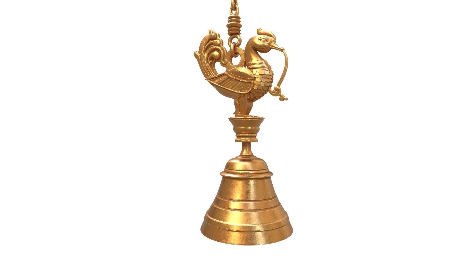 temple hanging bell  3D model_4