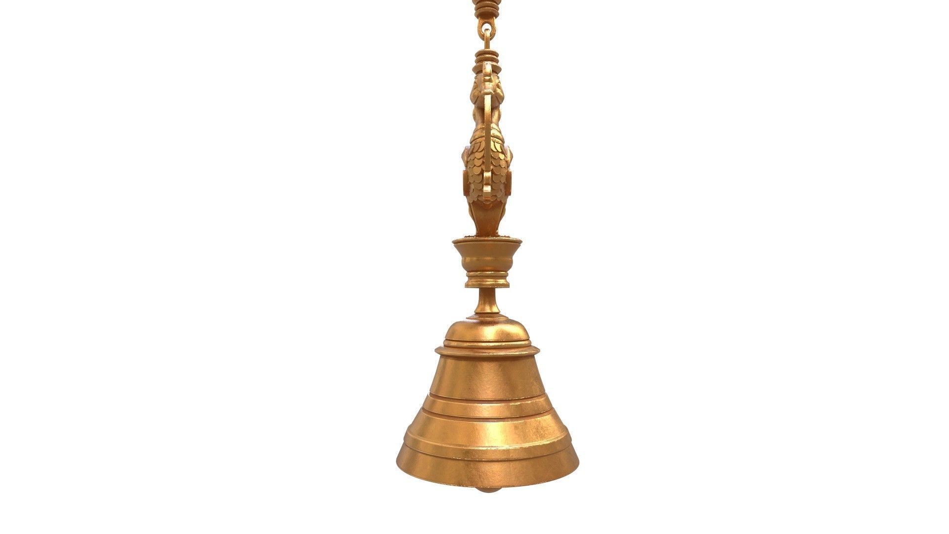 temple hanging bell  3D model_3