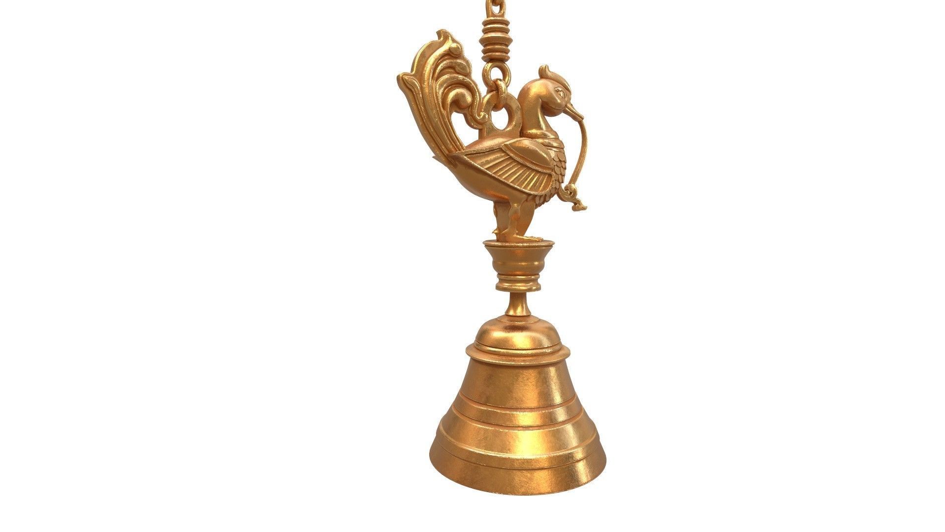 temple hanging bell  3D model_5