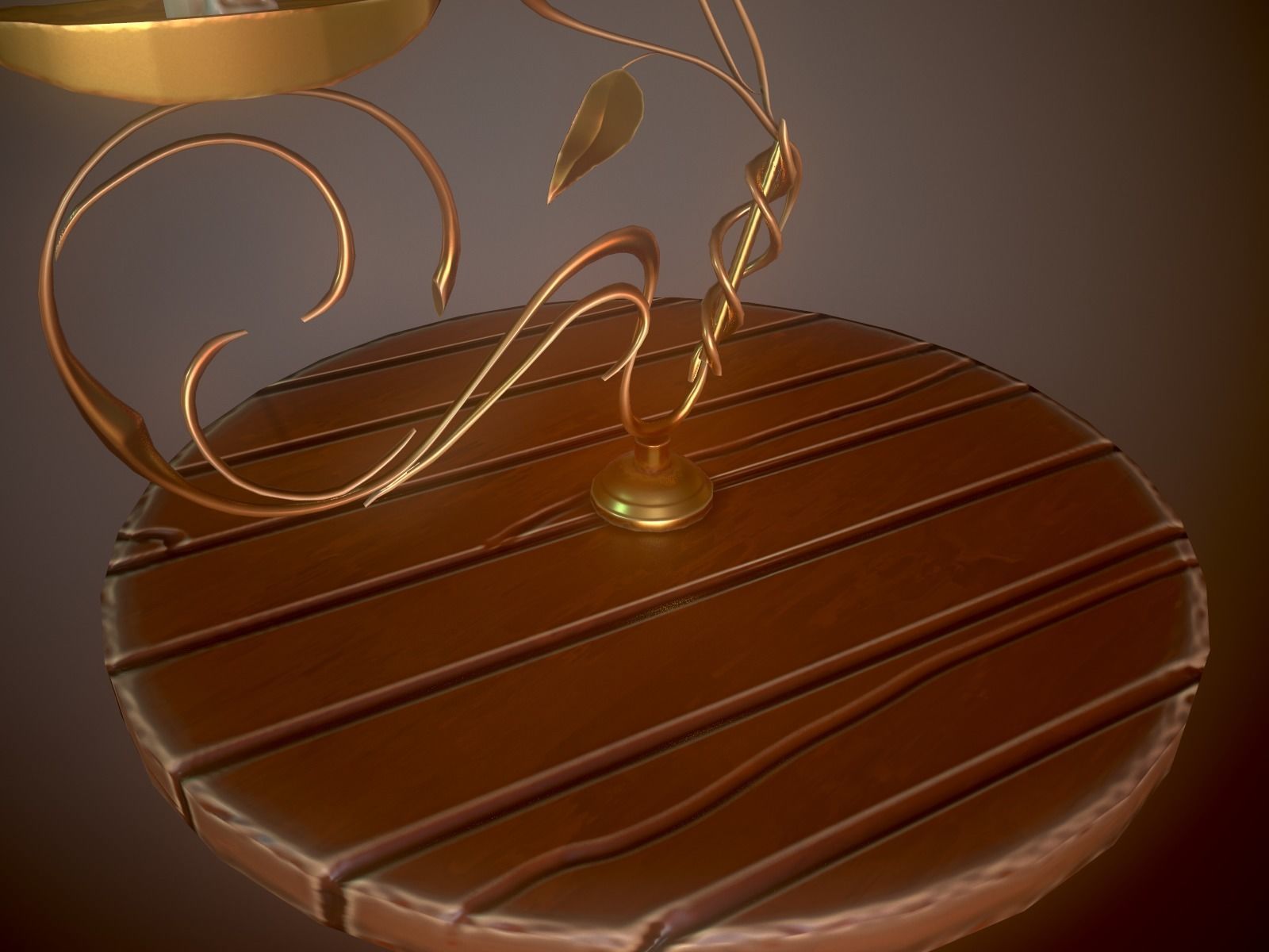 Stylized Candlestick with Candle Low-poly 3D model_6