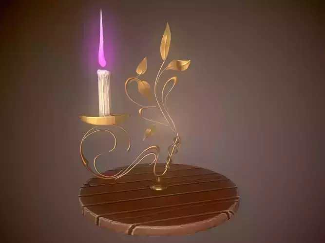 Stylized Candlestick with Candle