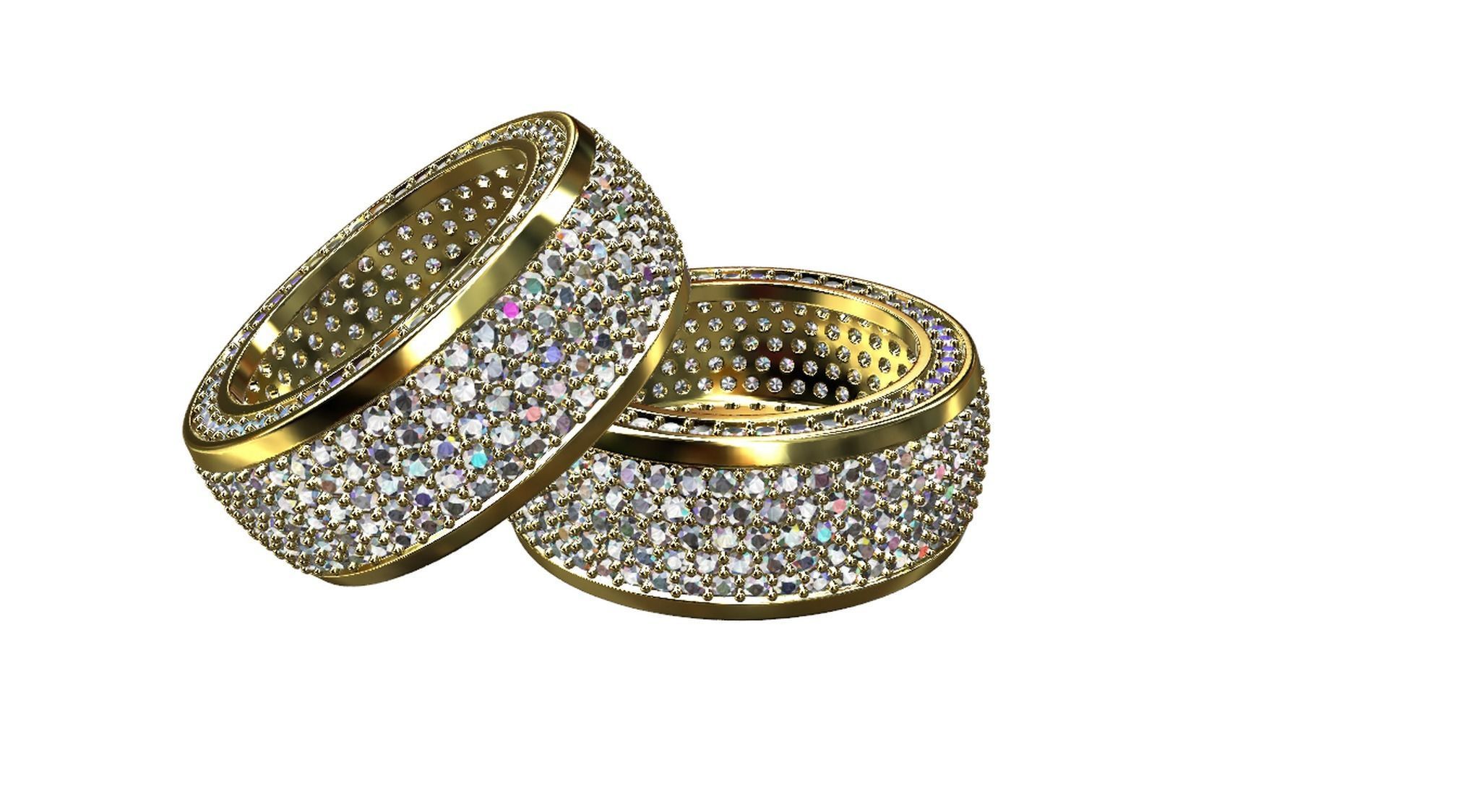 Diamond pave Ring 3D print model_83