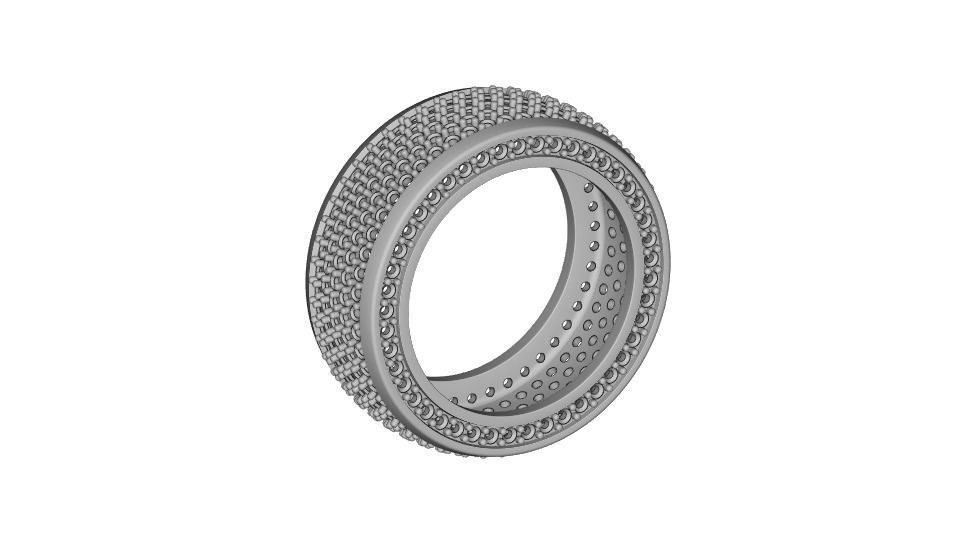 Diamond pave Ring 3D print model_11