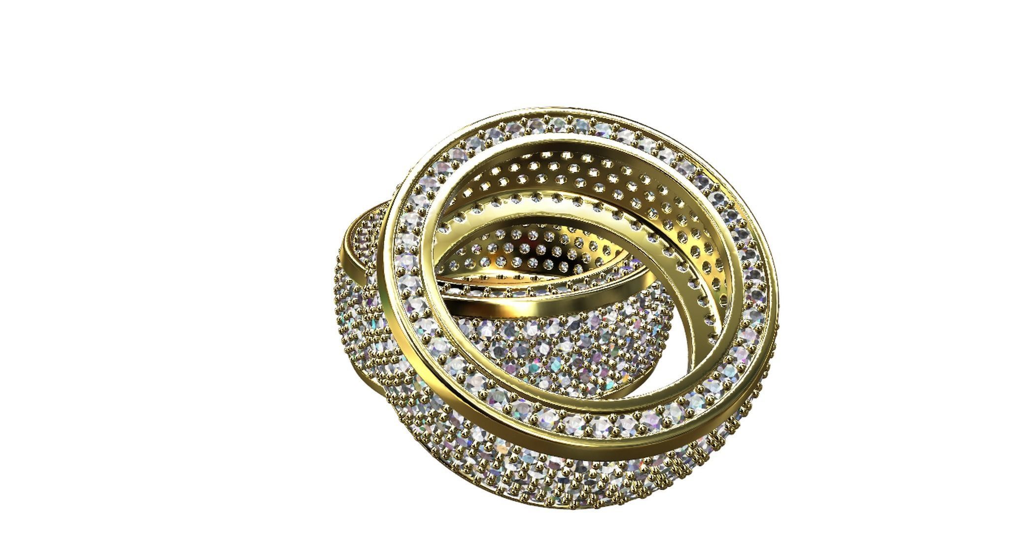 Diamond pave Ring 3D print model_21